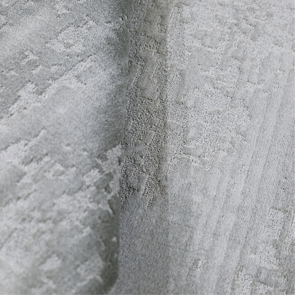 Elegant gray woven rug adding texture to modern home interiors