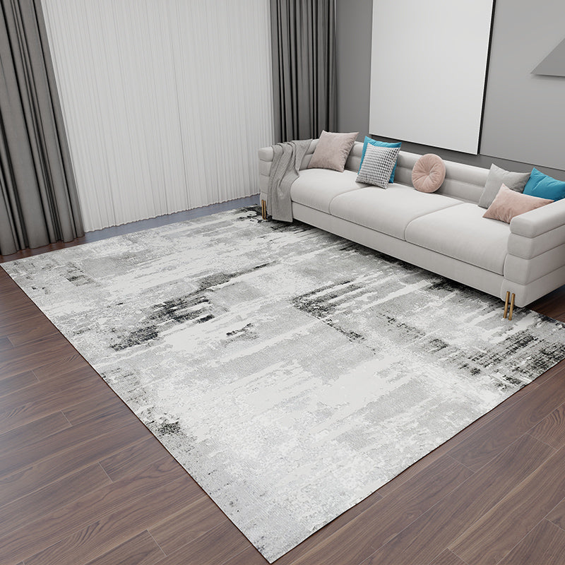 Skye Abstract Textured Rug in gray and white for modern living room styling