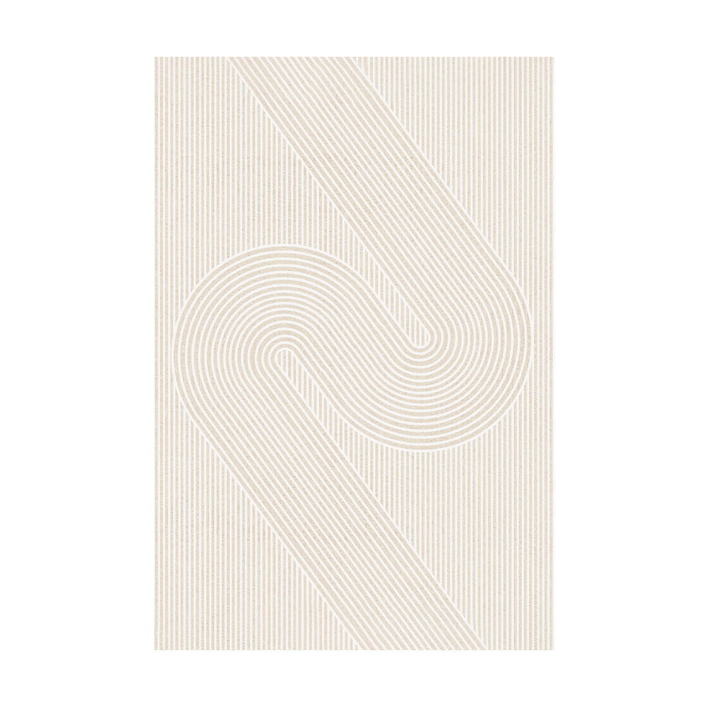 Serpentine Whisper modern rug with curved line design in light color
