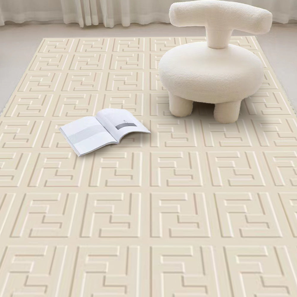 Cream geometric Sunset Path Solid Rug enhancing contemporary home interior.