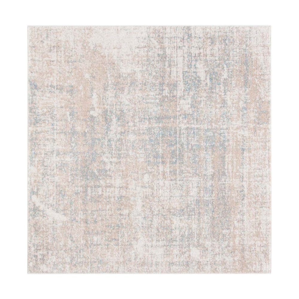 Harmonious Sunset Seren rug in soft neutrals with blue highlights, perfect for modern rooms.