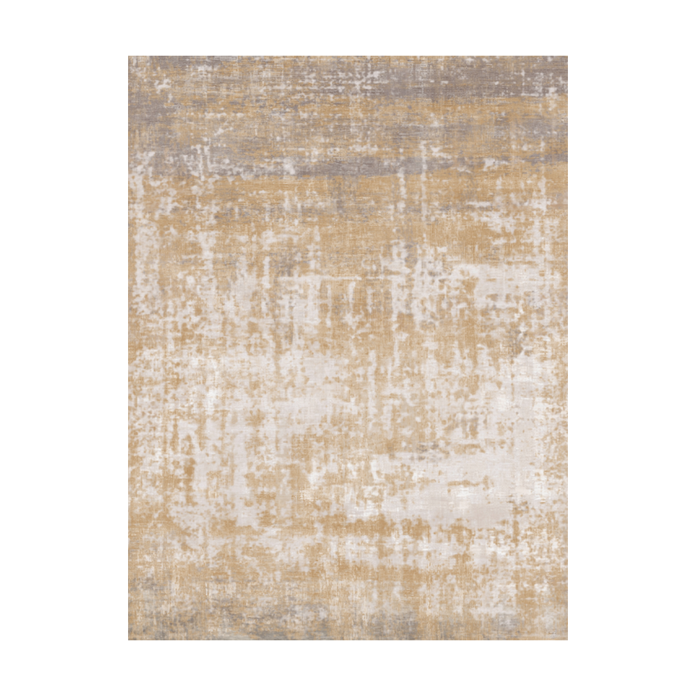 Whispering Sunset Simple Rug in beige and gray, perfect for home decor.