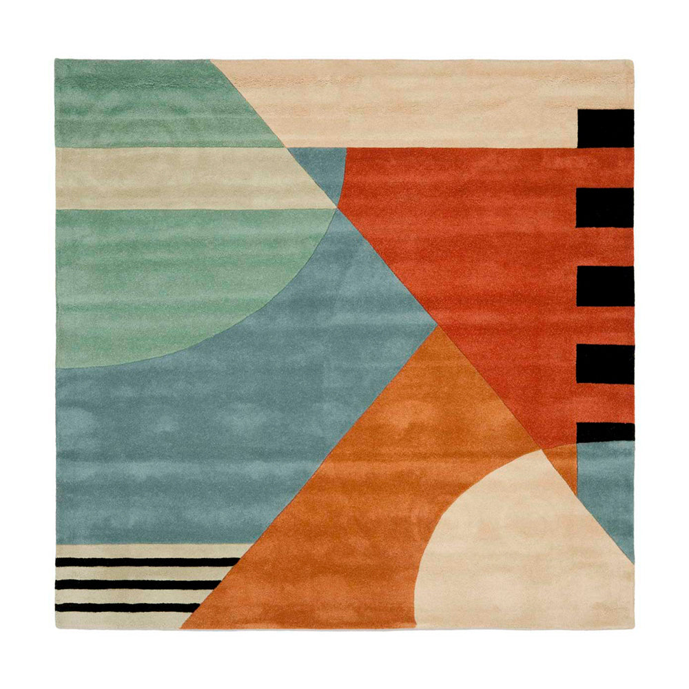 Vibrant Velvet Reflection geometric rug in bold colors for contemporary home styling.