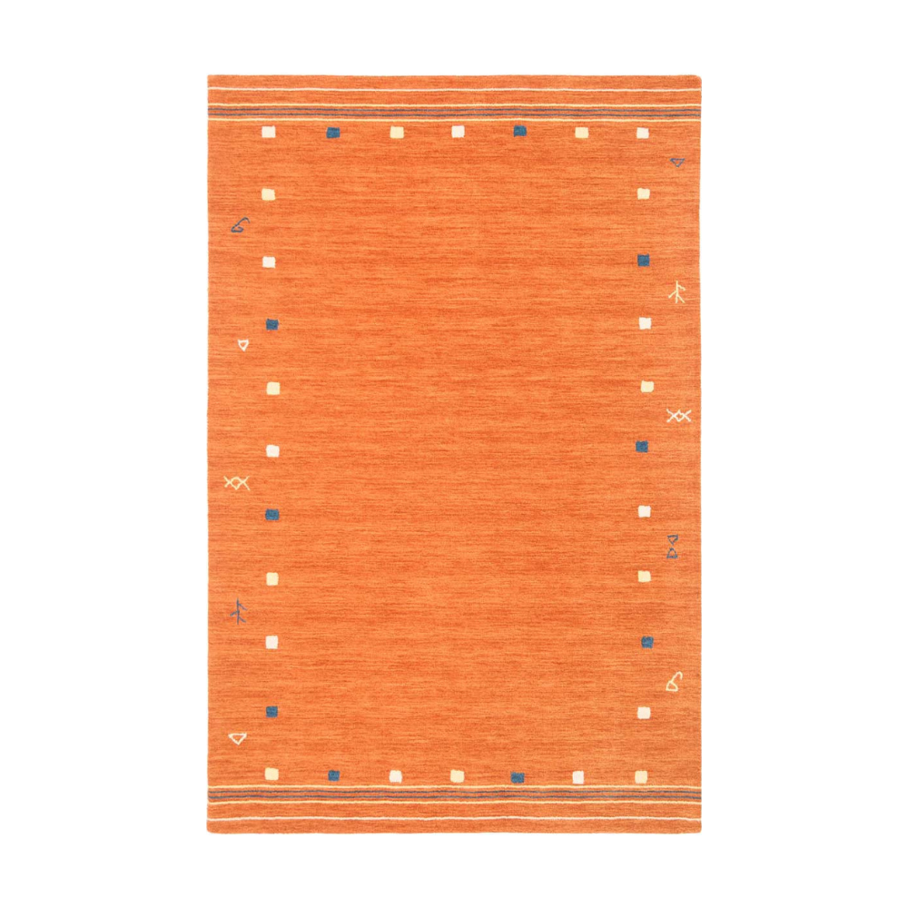 Orange geometric patterned washable rug from Rugsway