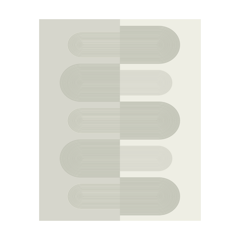 Gentle Waves Seren rug featuring elegant oval patterns in muted gray.