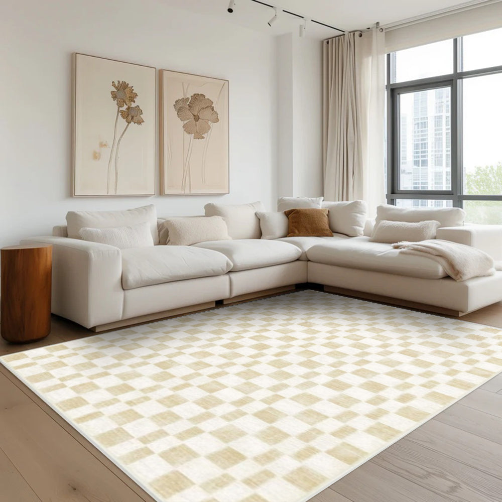 Zaira Checkered Washable Rugs