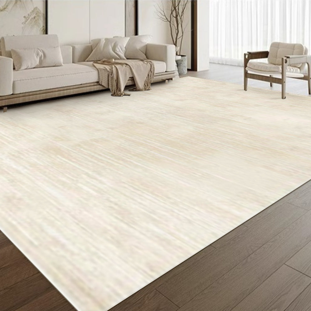 Velvet Dawn Modern rug in cream, enhancing a minimalist living room design.