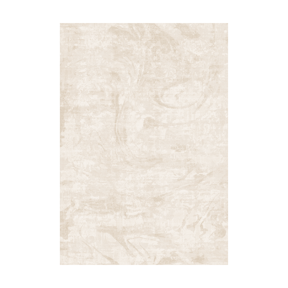 Golden Whisper Modern Rug with elegant marble design in light beige tones.