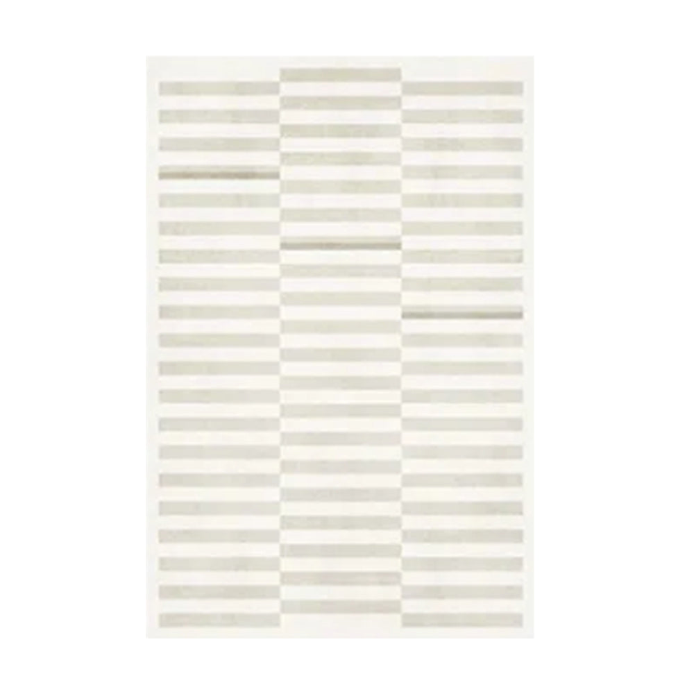 Geometric striped washable rug in neutral colors
