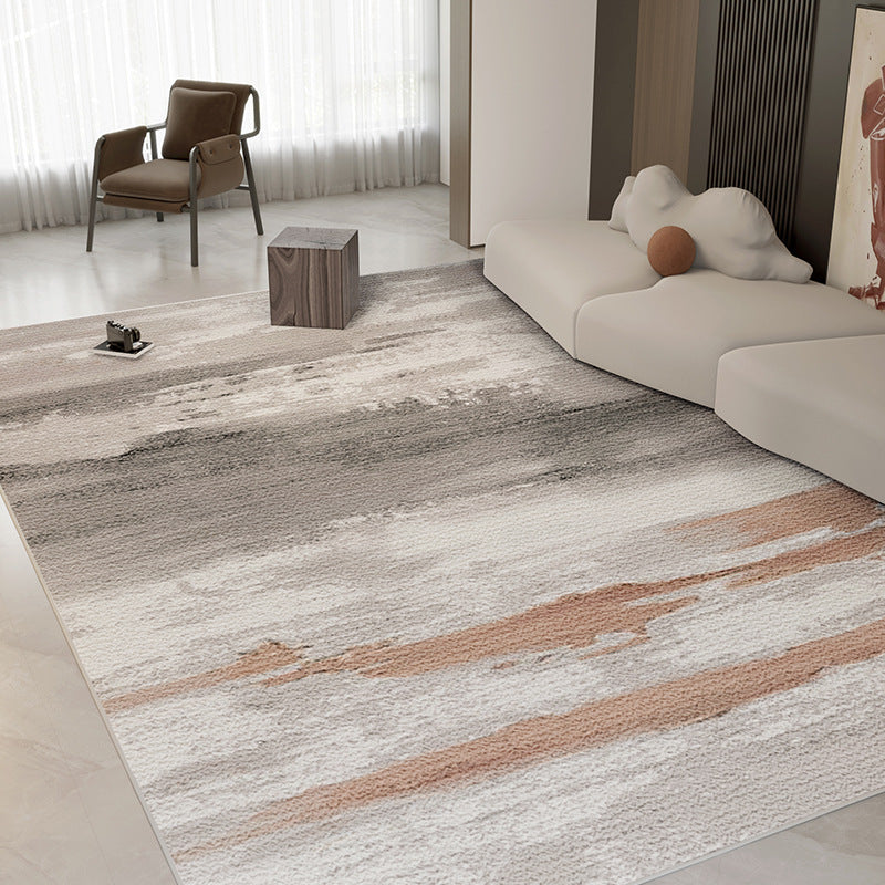 Ink Art Stria rug with gray and rose gold abstract design, ideal for stylish home interiors.