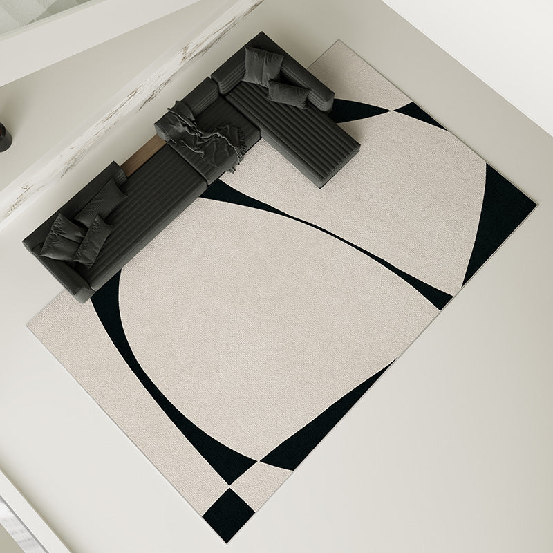 Contemporary beige and black abstract rug for modern home styling