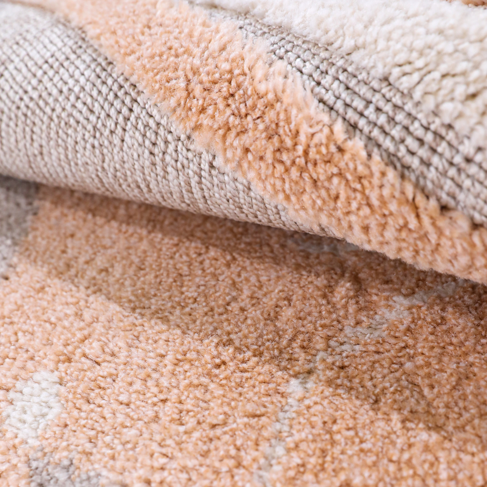 Close-up of Quiet Lullaby Deer Woven Rug showcasing its plush texture and warm colors.