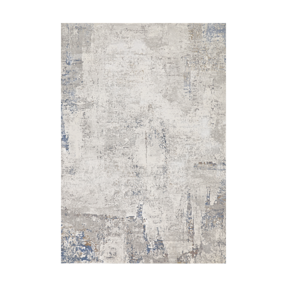 Haven Modern Textured Rug in gray and blue abstract design