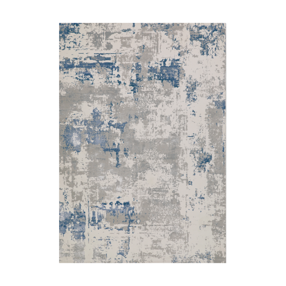 Opal Abstract Textured Rug with blue and gray pattern
