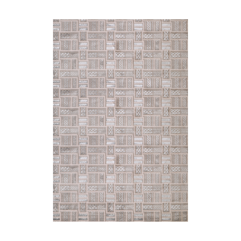 Beige Echo Checkered Textured Rug for stylish home decor