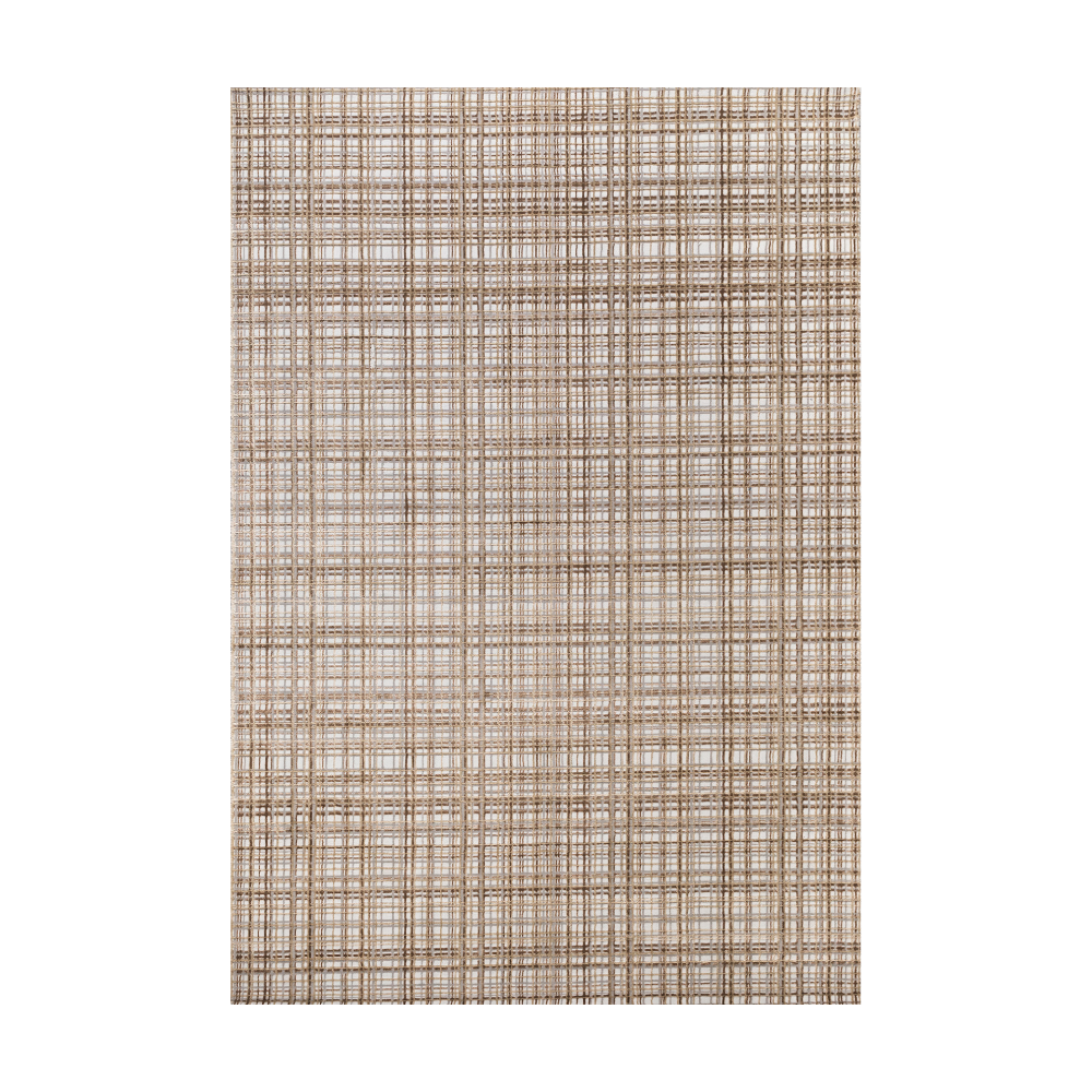 Checkered textured rug in neutral tones for modern home decor
