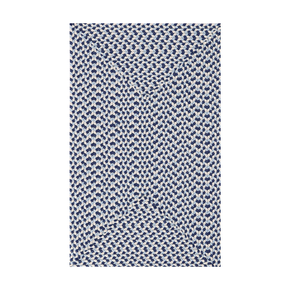 Twilight's Dream Stria hand-braided rug in blue and cream pattern