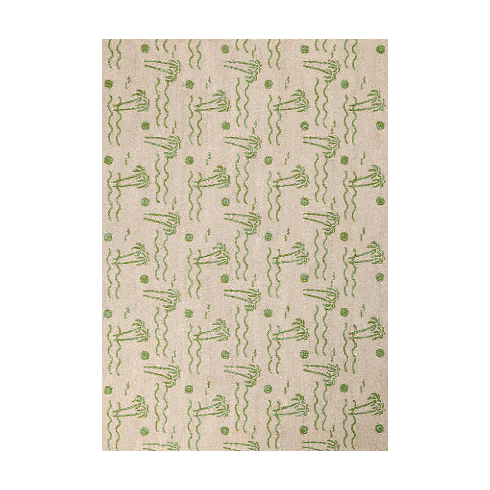 Green abstract design rug perfect for home decor