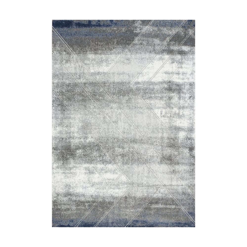 Wynn Abstract Textured Rug in gray and blue tones