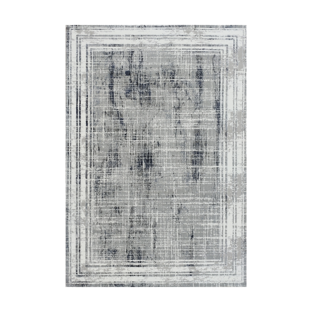 Flora Abstract Textured Rug with geometric pattern in gray tones