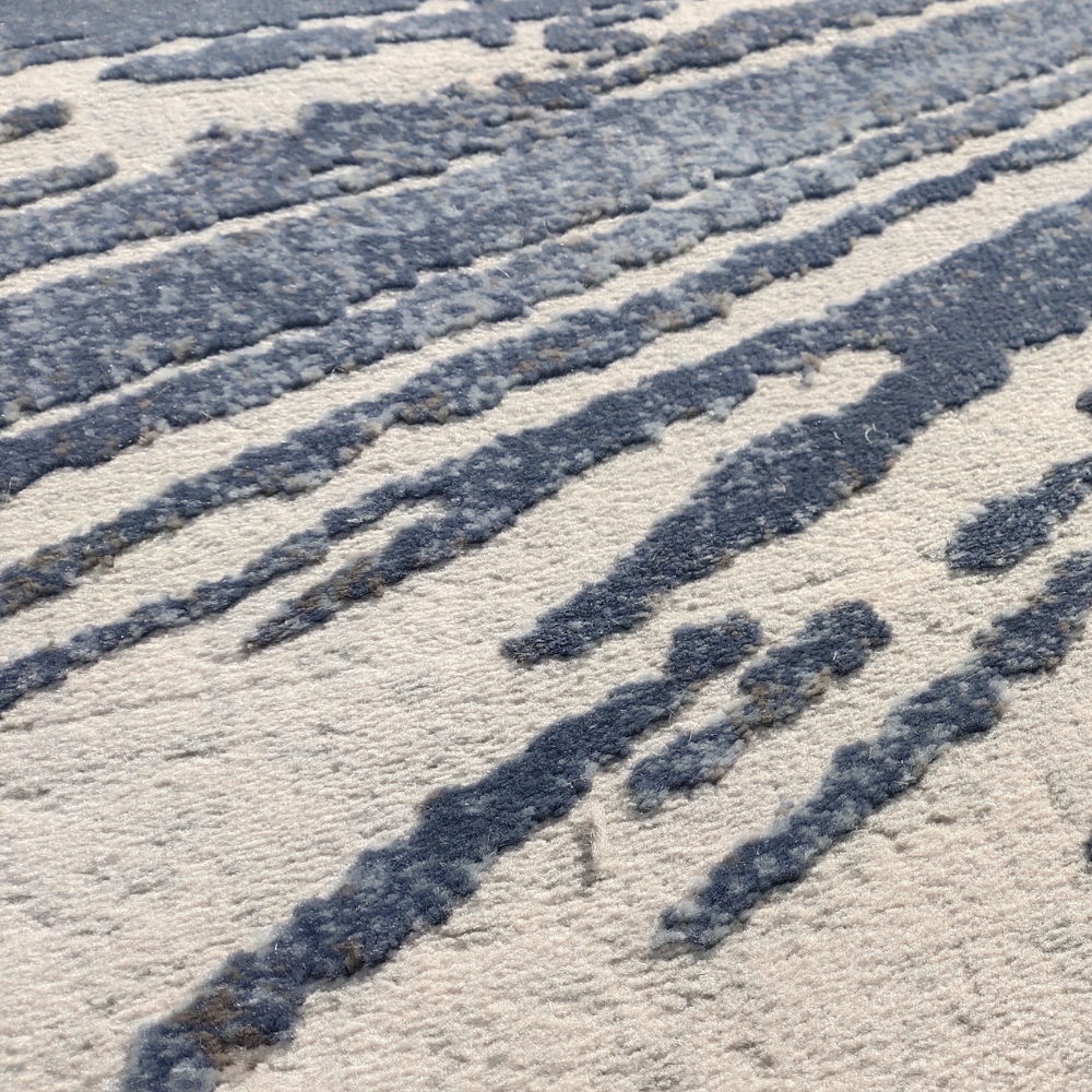 Poppy Abstract Textured Rug Arith featuring blue and cream design for stylish interiors.