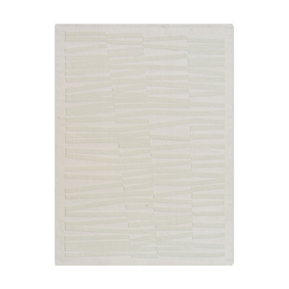 Leander Stripes Textured Rug in cream, perfect for modern home decor.