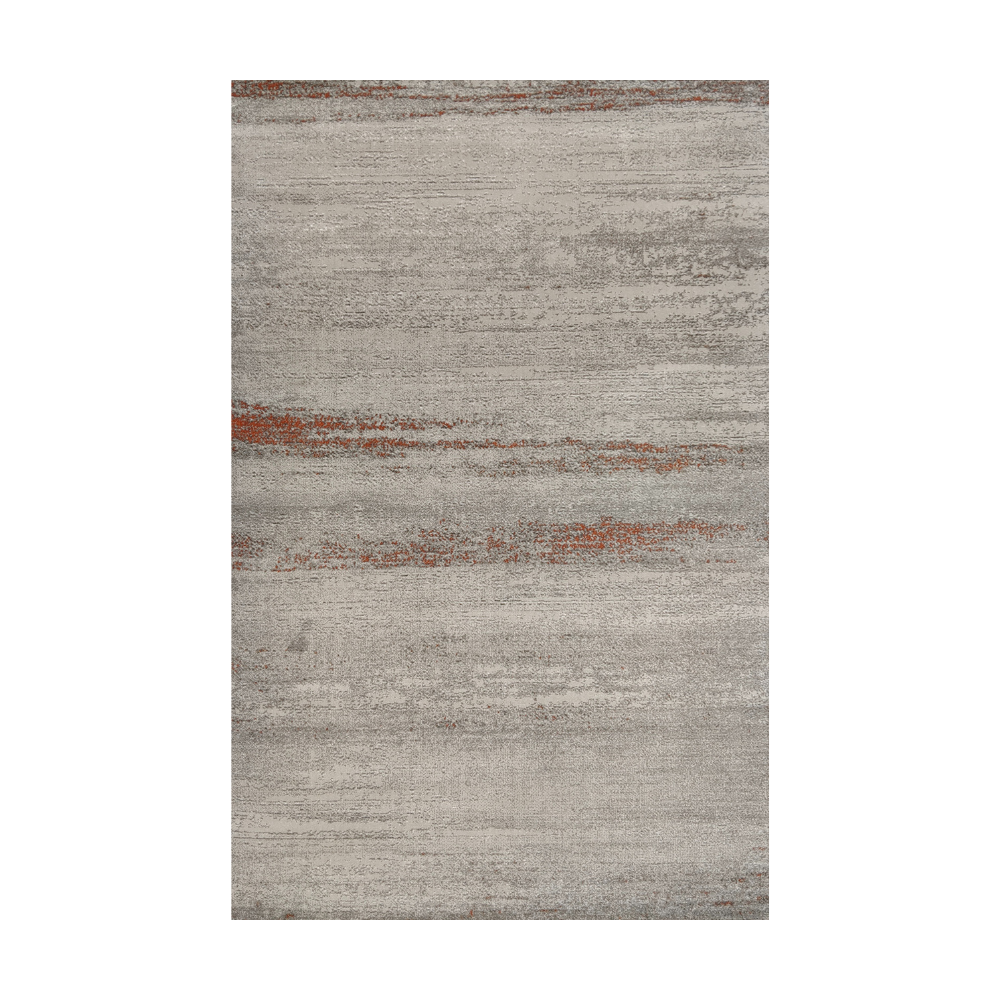 Leo Abstract Textured Rug in gray and orange hues