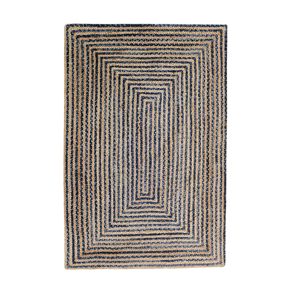 Eternal Waves vintage outdoor woven rug with striped concentric patterns