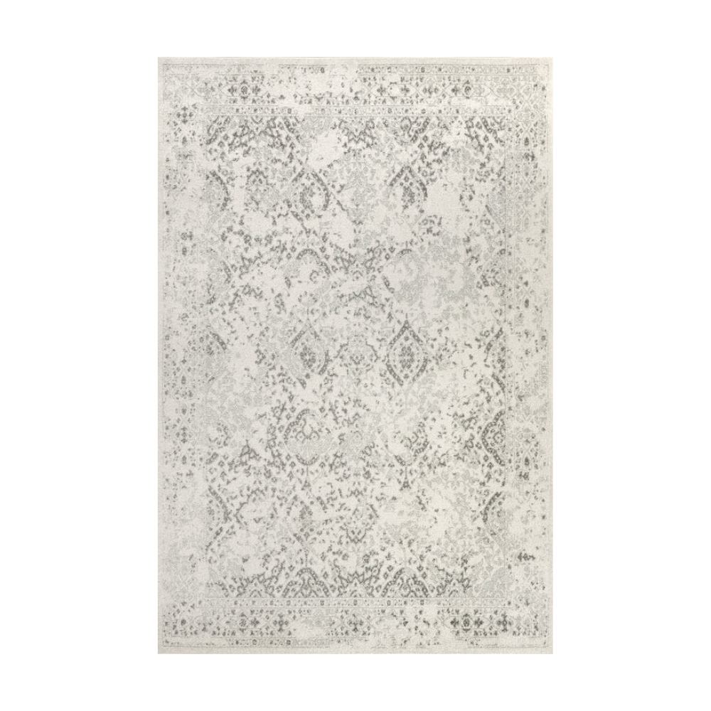 Daphne Vintage Washable Rug with gray pattern, perfect for home decor.