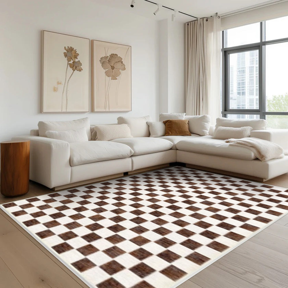 Ambrose Checkered Washable Rugs