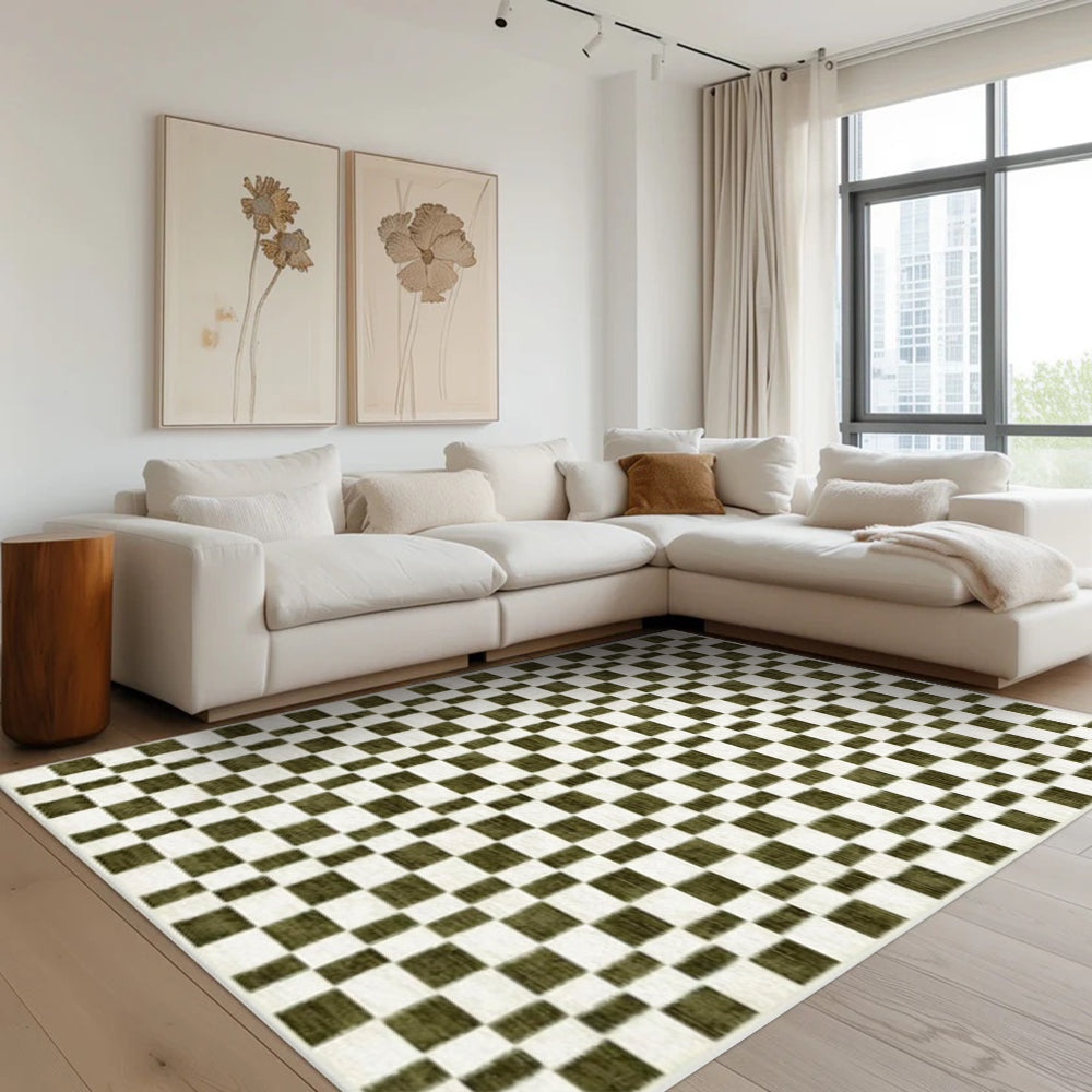 Anselm Checkered Washable Rugs