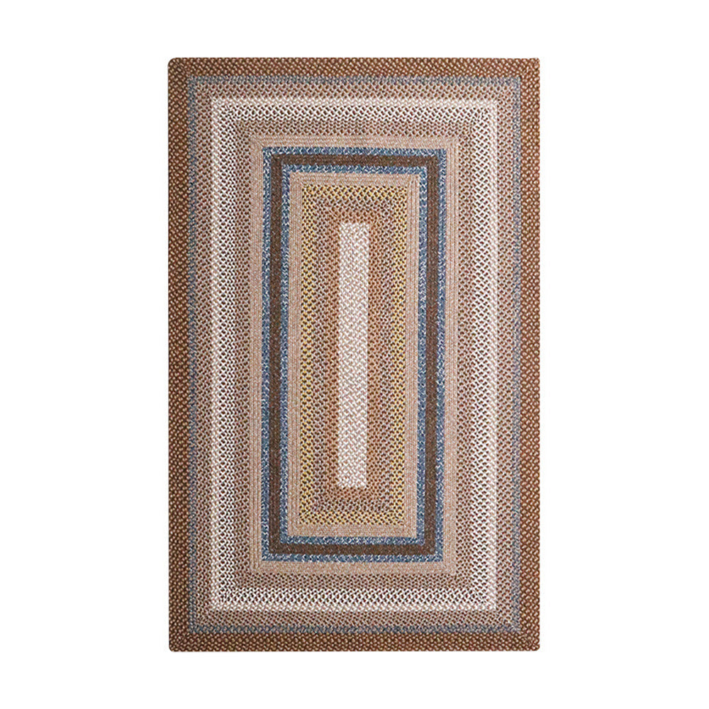 Ringed Circle Vintage Outdoor Woven Rug with geometric design in multi-color