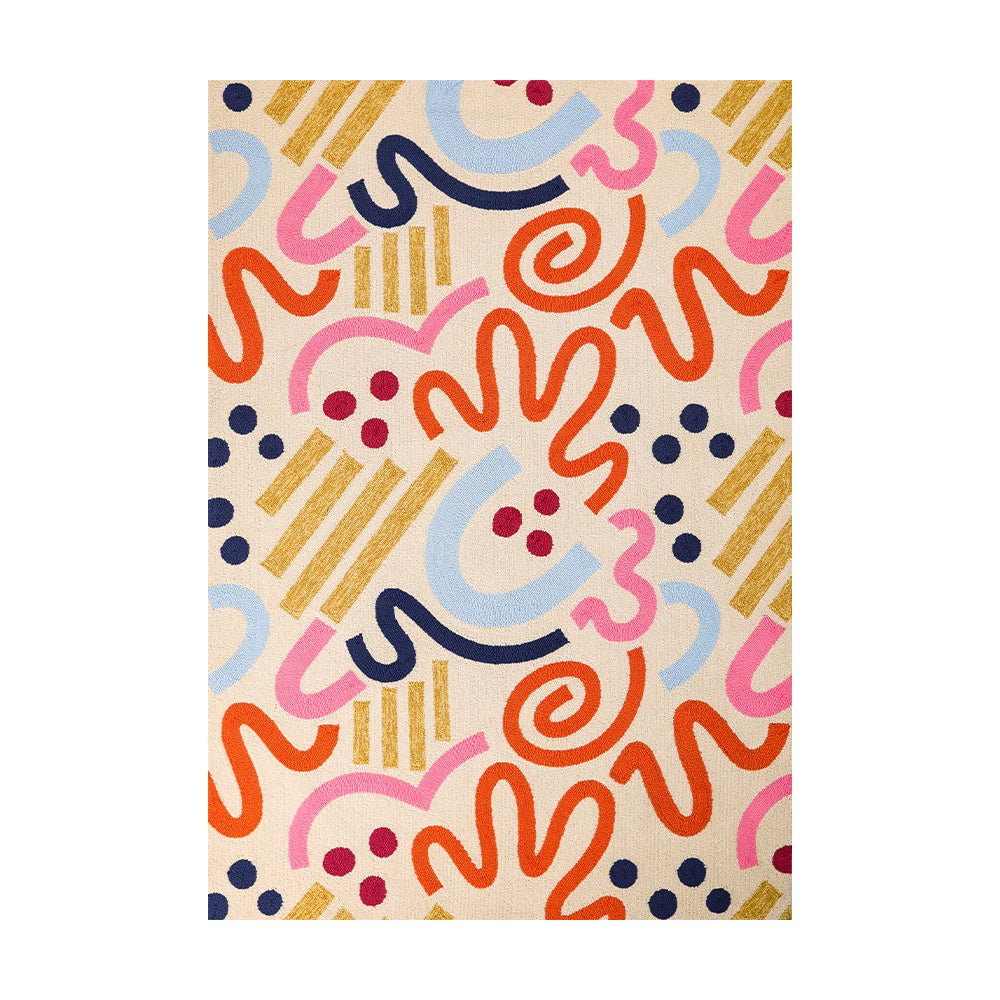 Desert Sand Multicolor rug with abstract patterns in vibrant colors