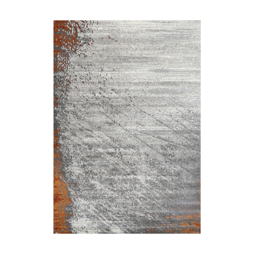 Astrid Abstract Textured Rug in gray and rust colors