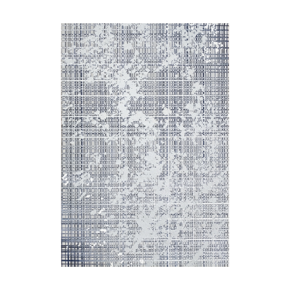 Felix Abstract Textured Rug in blue and white color scheme