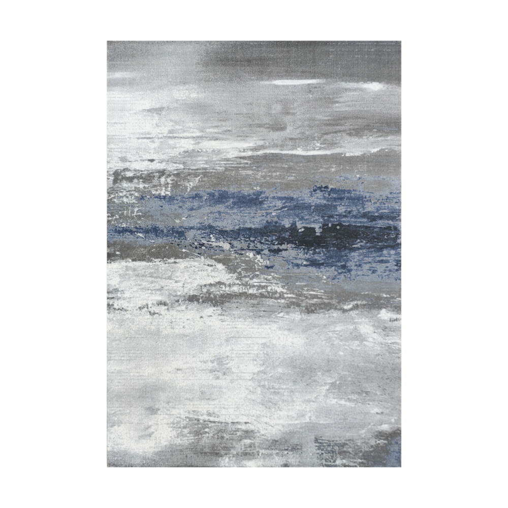 Gavin Abstract Textured Rug in gray and blue for modern home decor