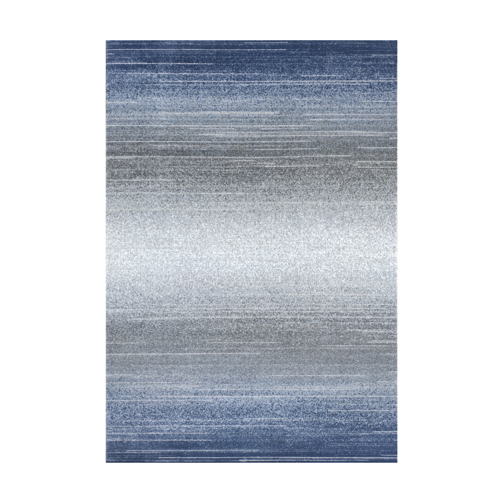 Blue and silver abstract textured rug, perfect for modern living spaces.