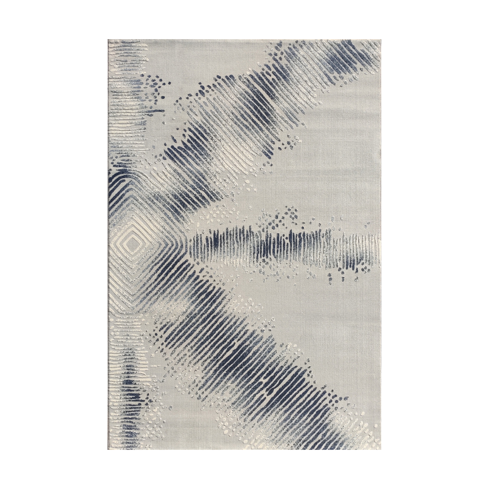 Calla Abstract Textured Rug in blue and beige for stylish home decor