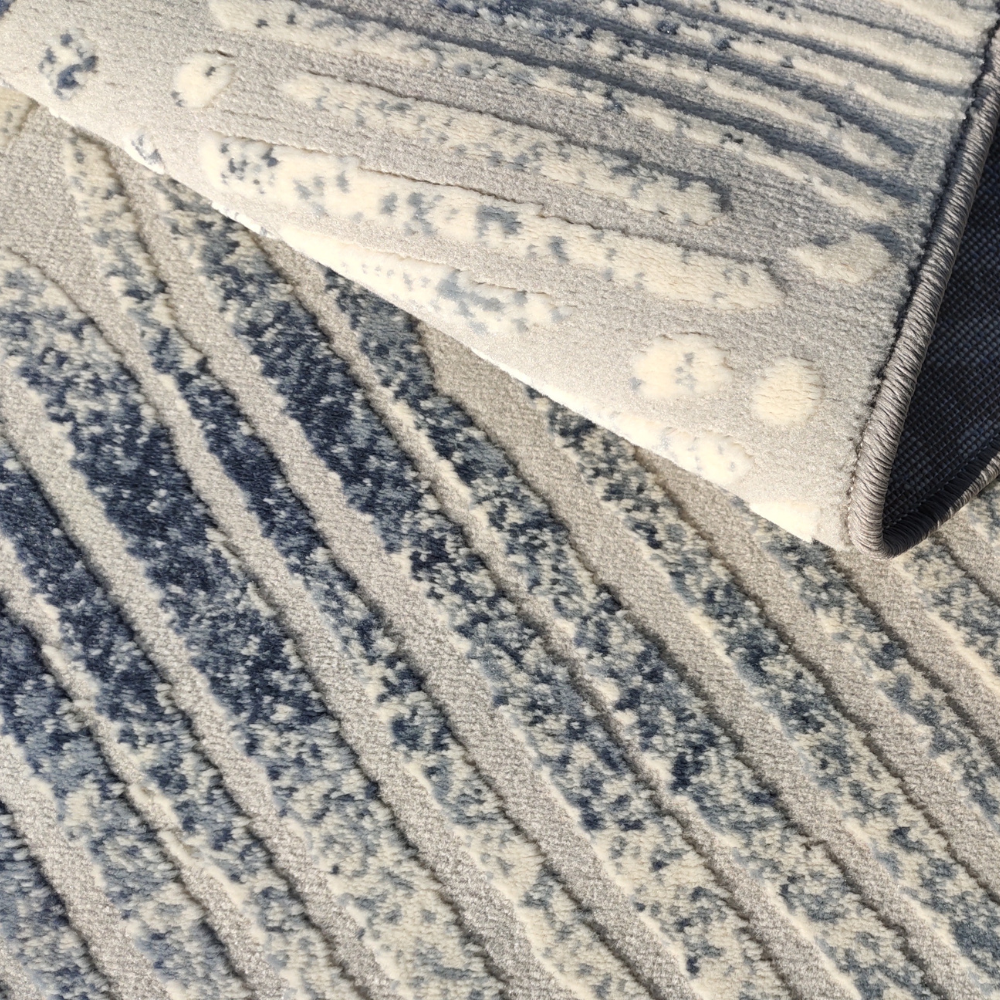 Blue and beige Calla Abstract Textured Rug for modern home styling